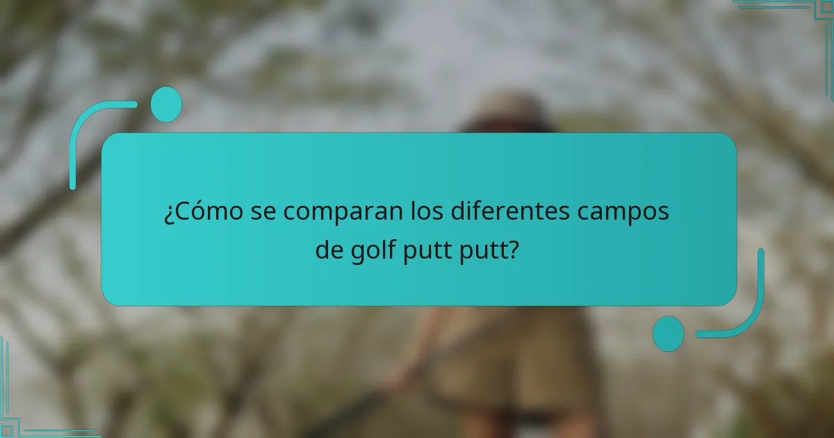 ¿Cómo se comparan los diferentes campos de golf putt putt?